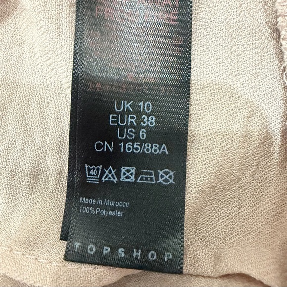 Topshop Blush Peplum Button-Down Puff Sleeve Blouse US 6 - Picture 4 of 10